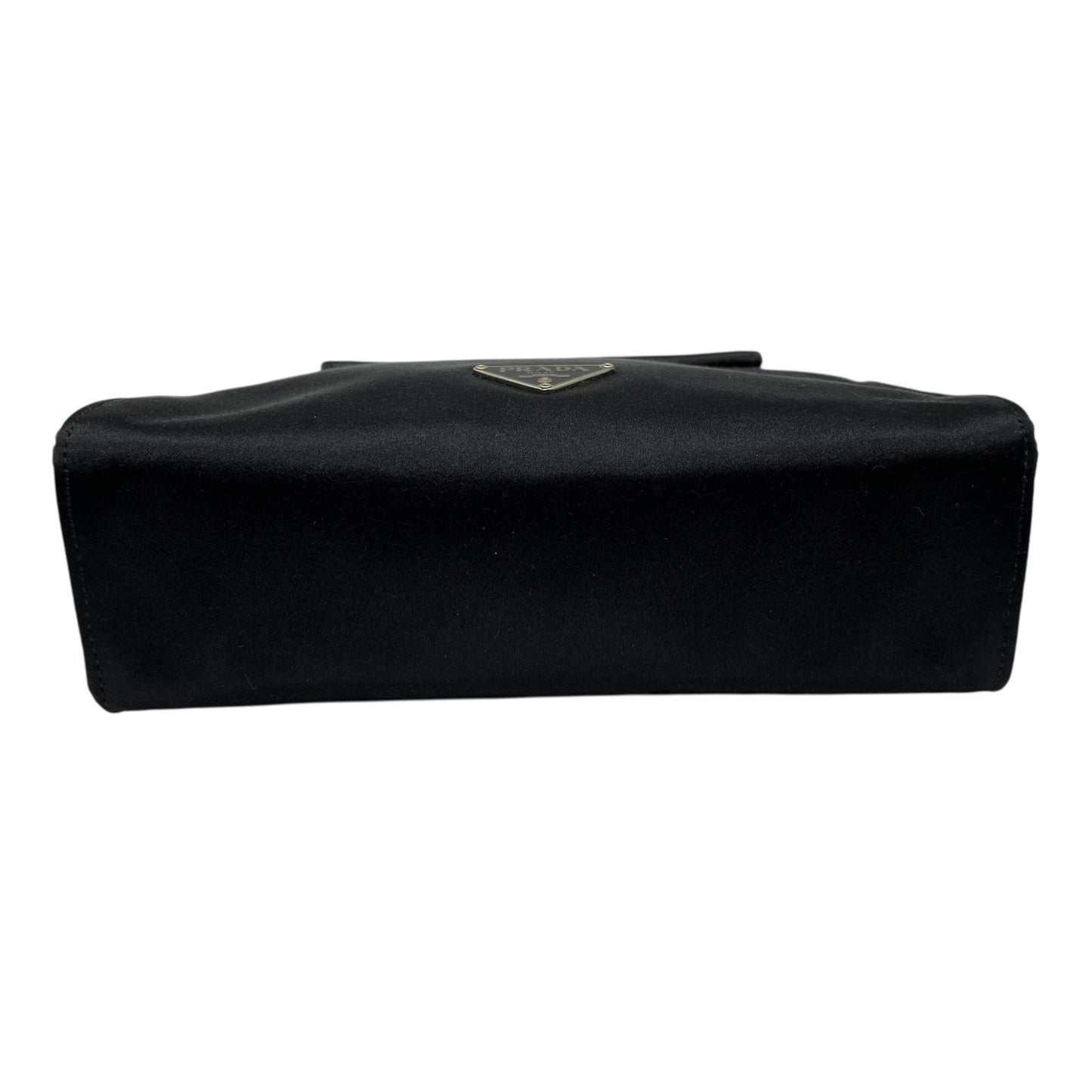 【未使用級】PRADA プラダ ポーチ アクセサリーポーチ ミニクラッチ ナイロン ブラック 三角ロゴ トライアングルロゴ ギャランティカード付き レディース C3