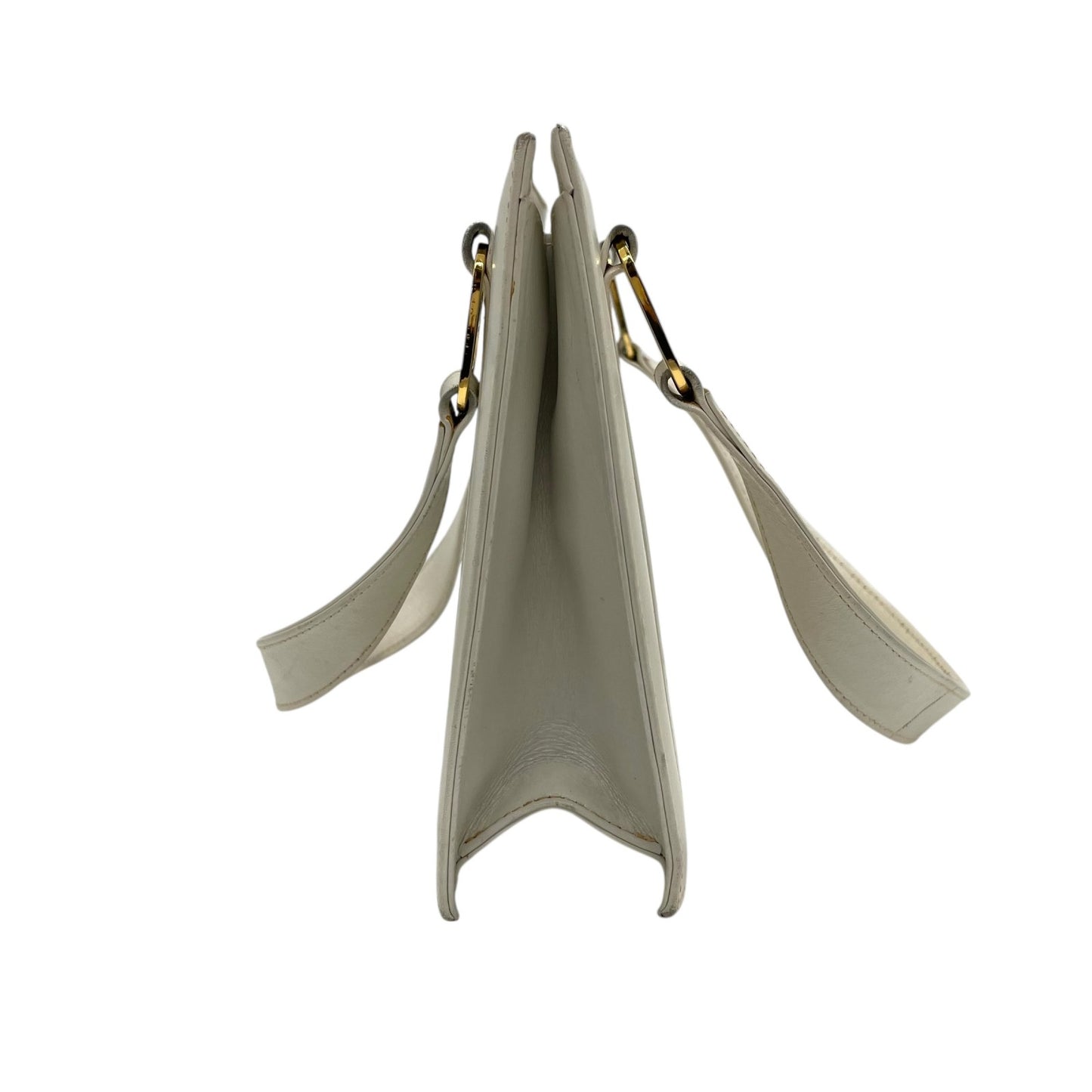 Salvatore Ferragamo サルヴァトーレフェラガモ ヴィンテージ ハンドバッグ レザー ホワイト ゴールド金具 K7