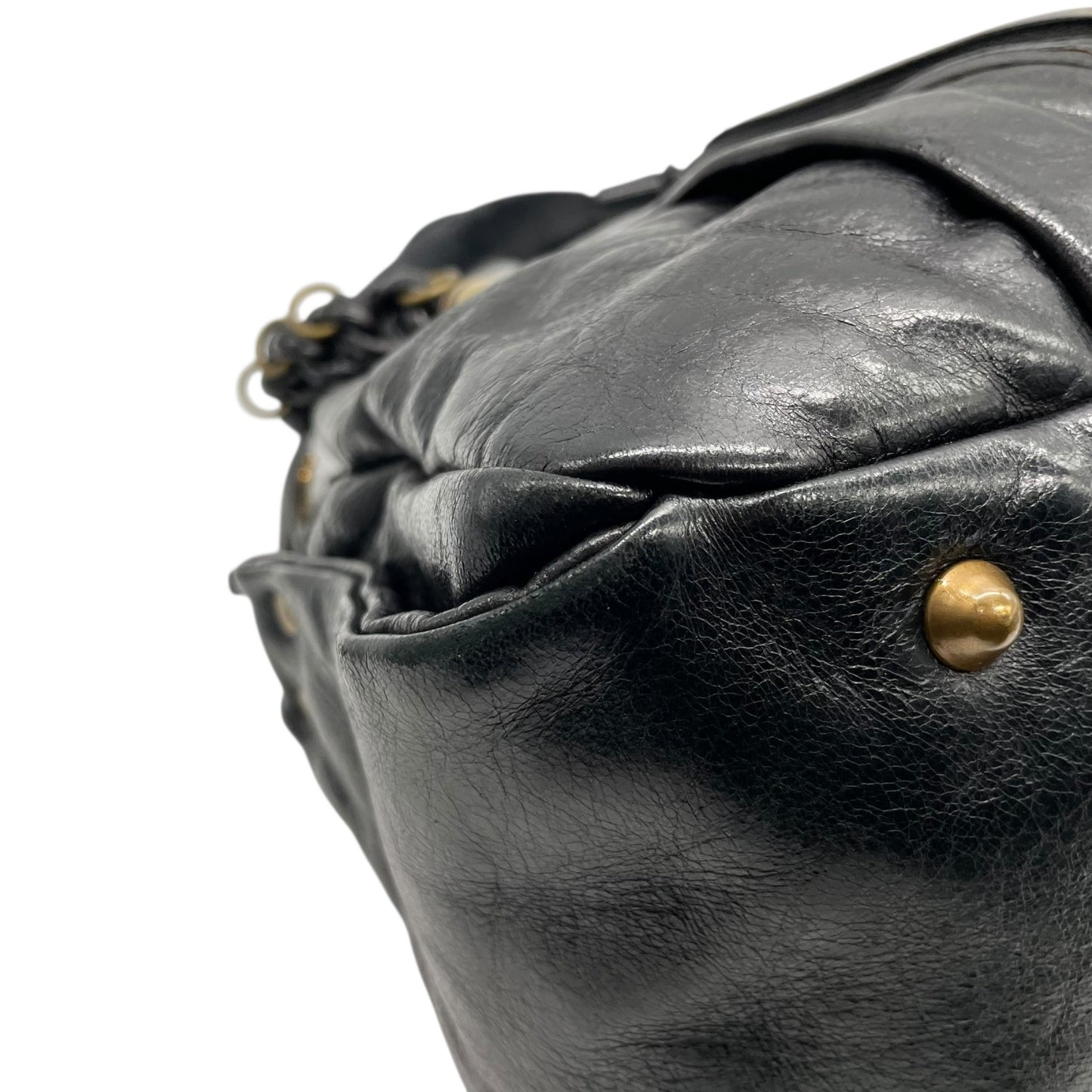 クロエ Chloé エロイーズ Eloise レザー ハンドバッグ ブラック ゴールド金具 編み込みハンドル Y2K 2000s ヴィンテージ レザーバッグ