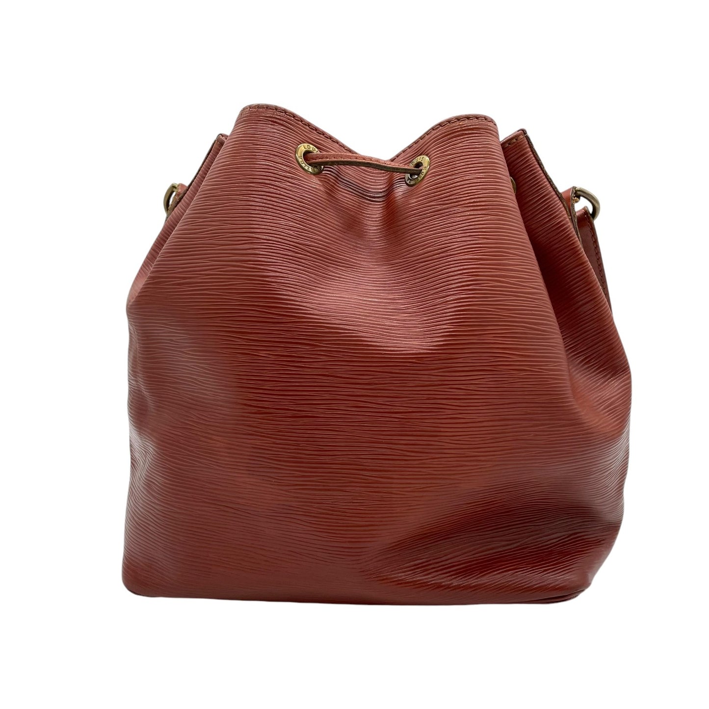 ルイヴィトン エピ プチノエ レディース ショルダーバッグ 巾着 レザー ブラウン ゴールド金具 ファスナーポケット F