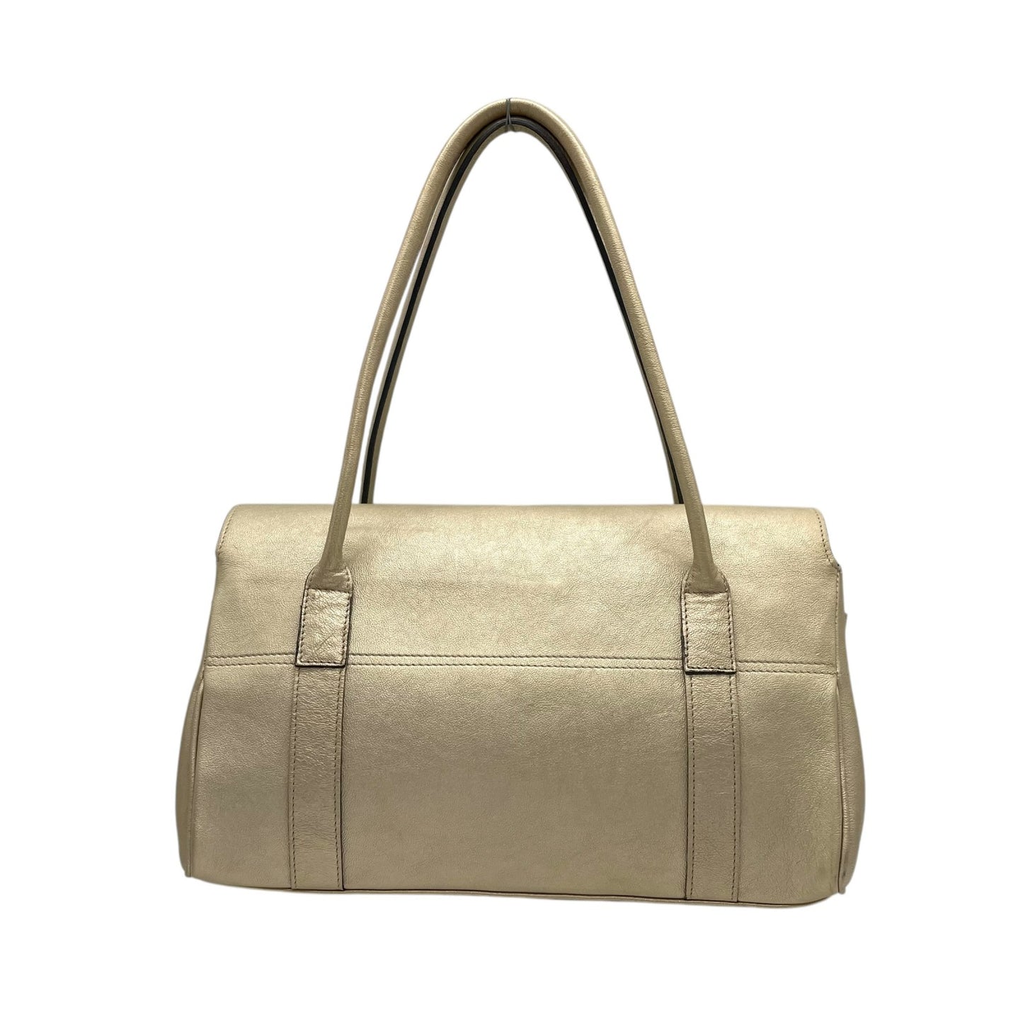 美品 マルベリー mulberry ベイズウォーター ハンドバッグ レザー 本革 ゴールドカラー ベージュ ゴールド金具 レディース フラップ ターンロック クラシック 通勤 通学 K12