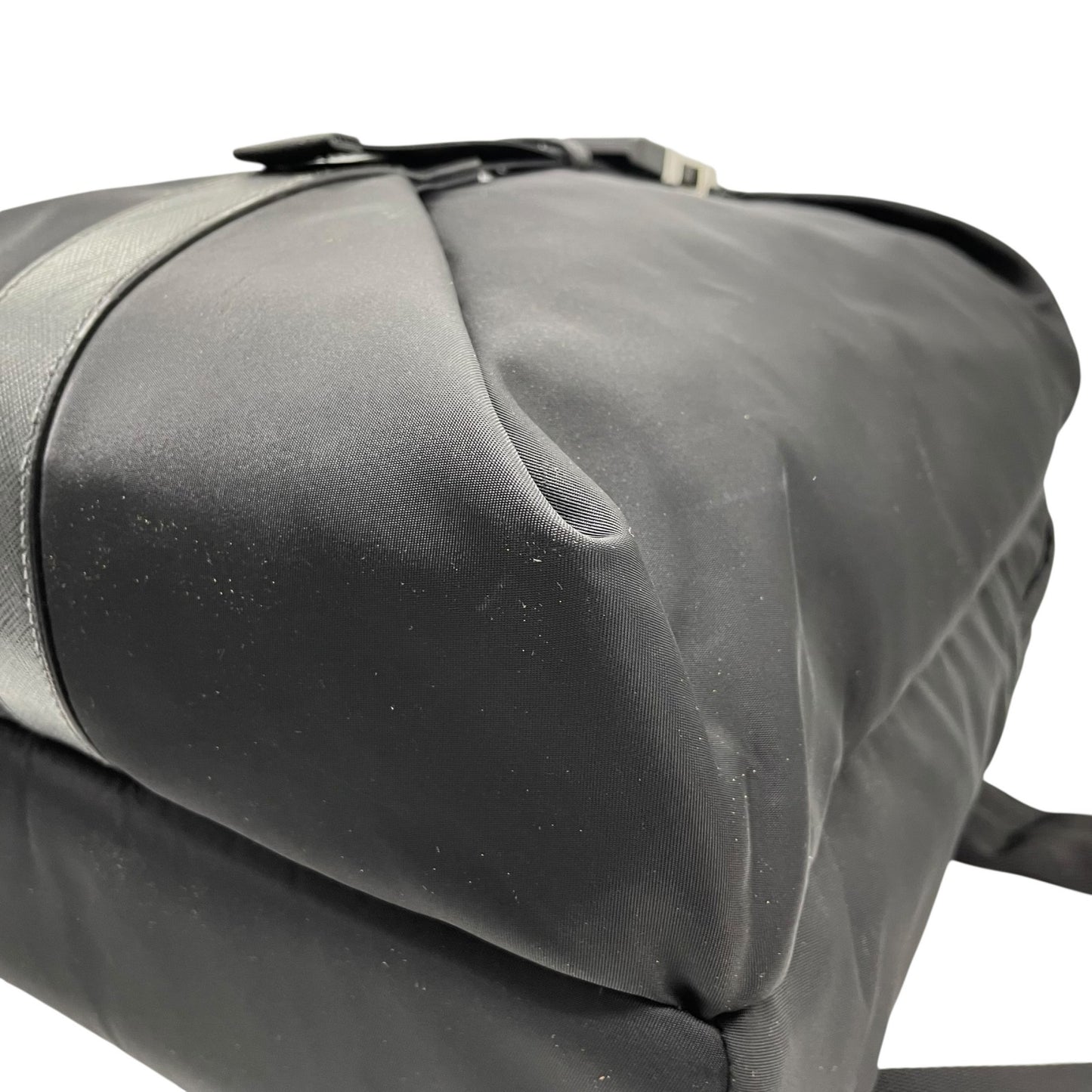 美品 PRADA プラダ リュックサック バッグパック リナイロン トライアングルロゴ 2VZ028 黒 NERO ブラック シルバー金具 メンズ C