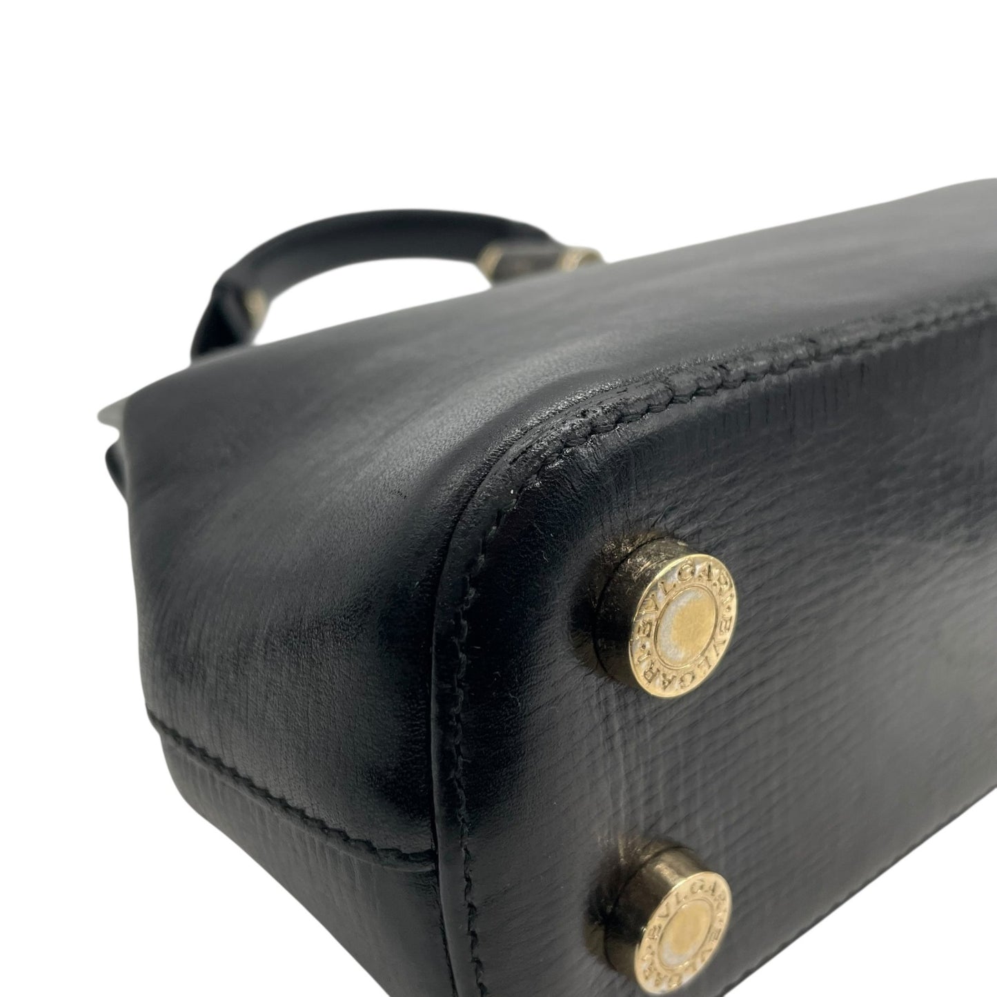 BVLGARI ブルガリ ショルダーバッグ イザベラロッセリーニ ブラック レザー 本革 ターンロック 2WAY ハンドバッグ レディース 黒 K11