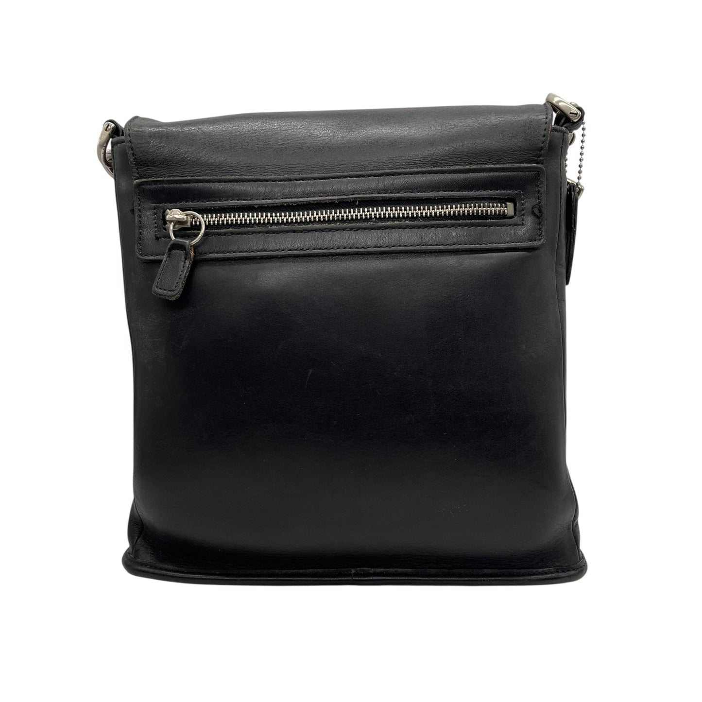 希少 COACH コーチ ショルダーバッグ メッセンジャー 肩掛け 斜め掛け USA製 グラブタンレザー 黒 ブラック シルバー金具 9431 ヴィンテージ オールレザー 本革 U12