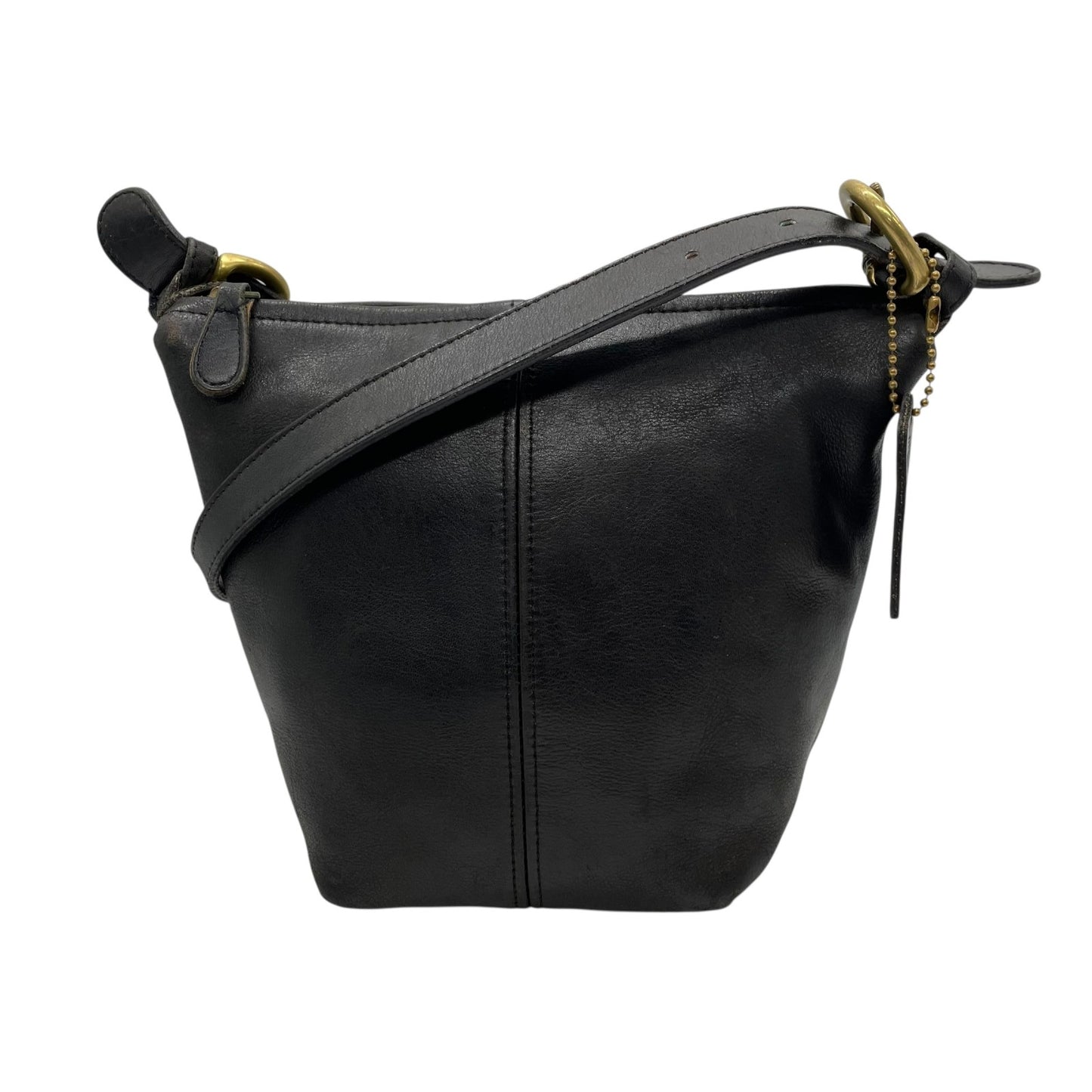 希少 COACH オールドコーチ ヴィンテージ ショルダーバッグ クロスボディ 斜め掛け オールレザー フルグレイン 黒 ブラック ゴールド金具 バケツ型 403