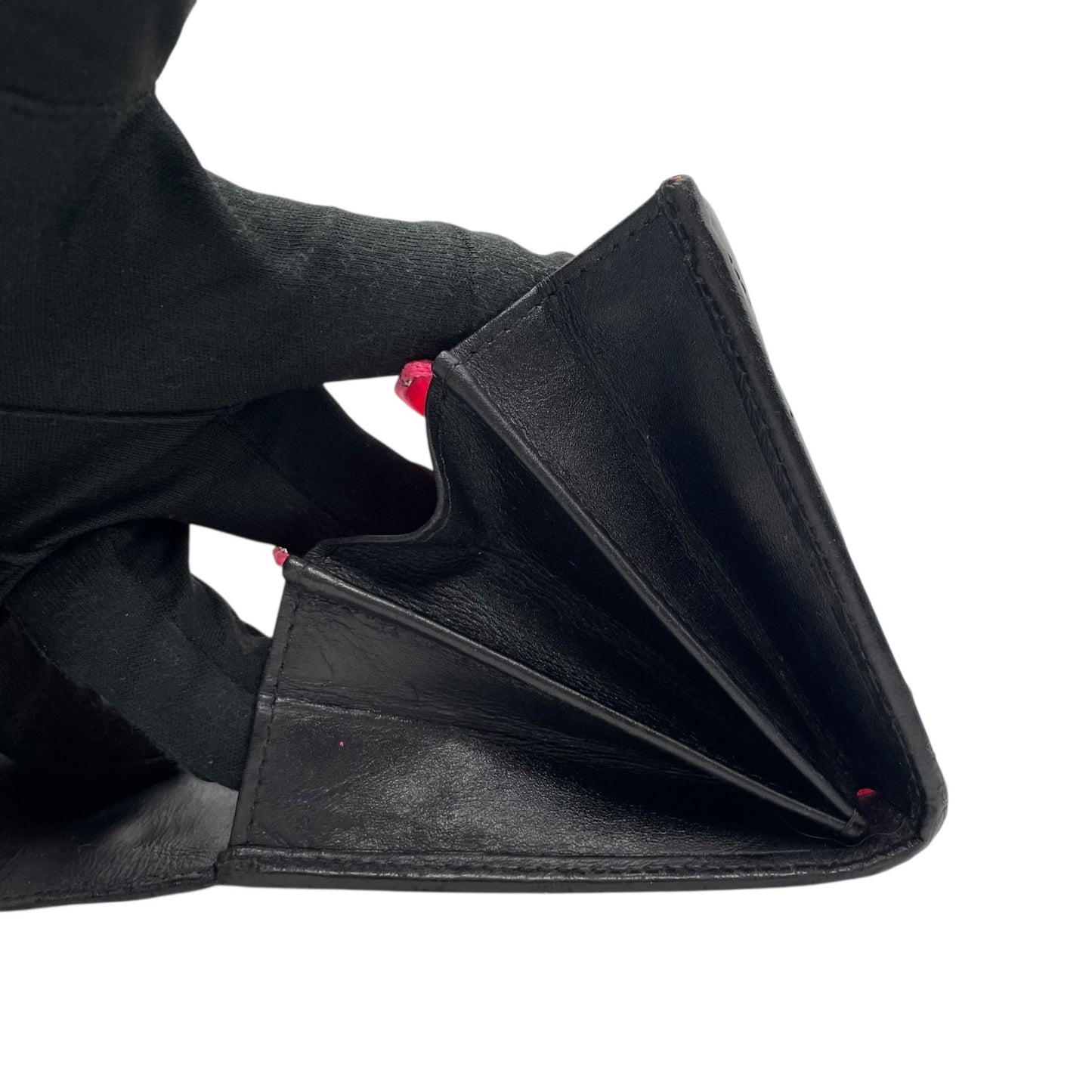 CHANEL シャネル 二つ折り 長財布 カンボンライン ココマーク キルティング 黒 ブラック ピンク レザー フラップ レディース M1