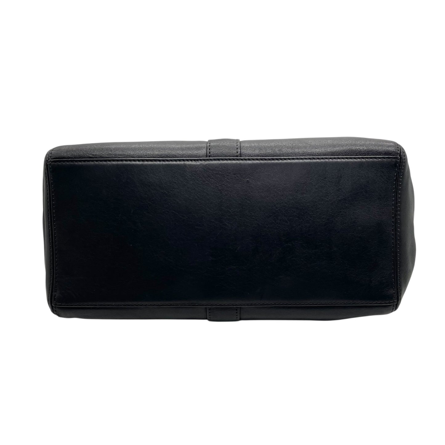 CHANEL シャネル トートバッグ ブラック 黒 カーフレザー 本革 ココマーク ターンロック ハンドバッグ 大容量 ヴィンテージ シール有 正規品 C