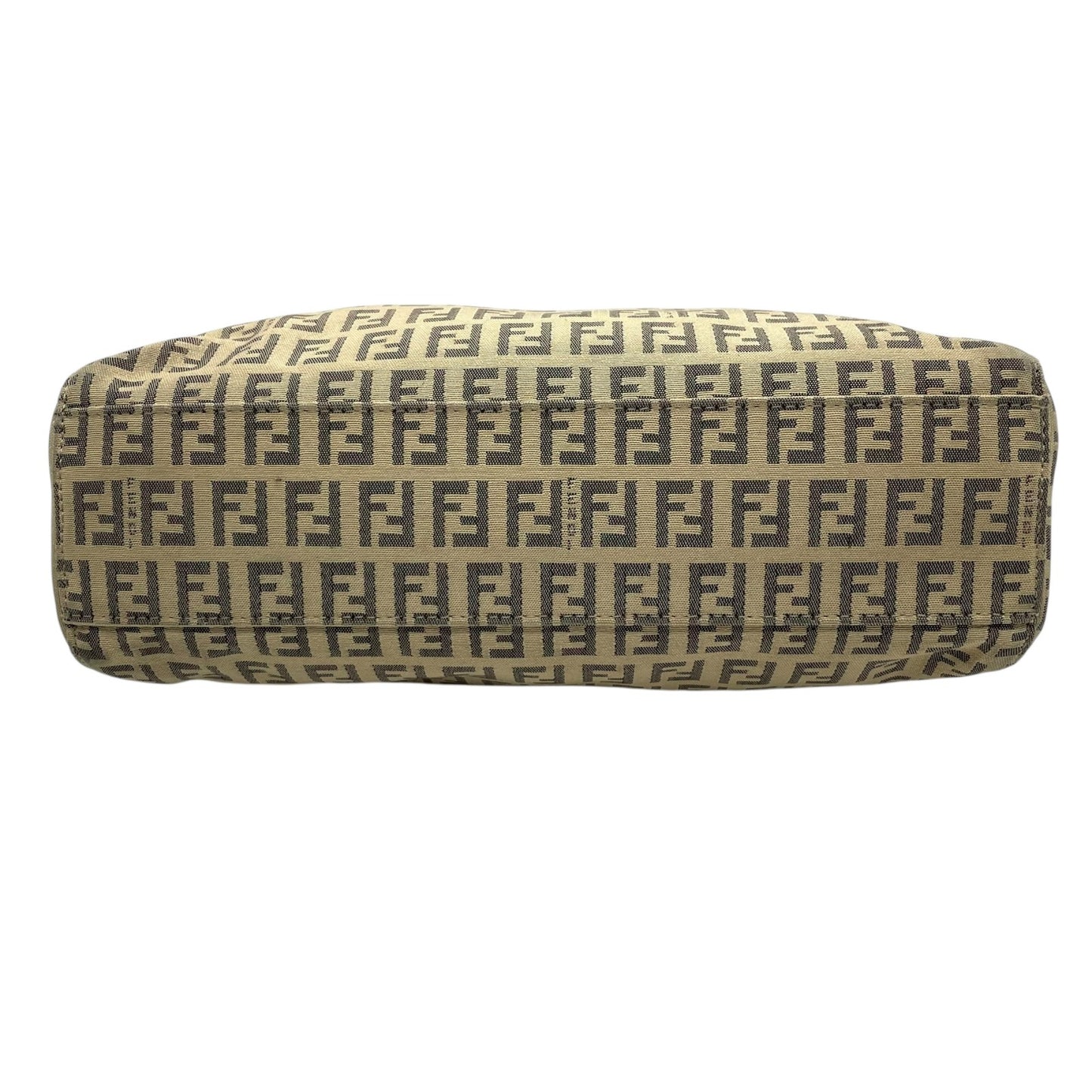 美品 FENDI フェンディ ズッキーノ ハンドバッグ ミニトート ベージュ ブラック キャンバス レザー シルバー金具 FF柄 ズッカ柄 レディース ヴィンテージ B3