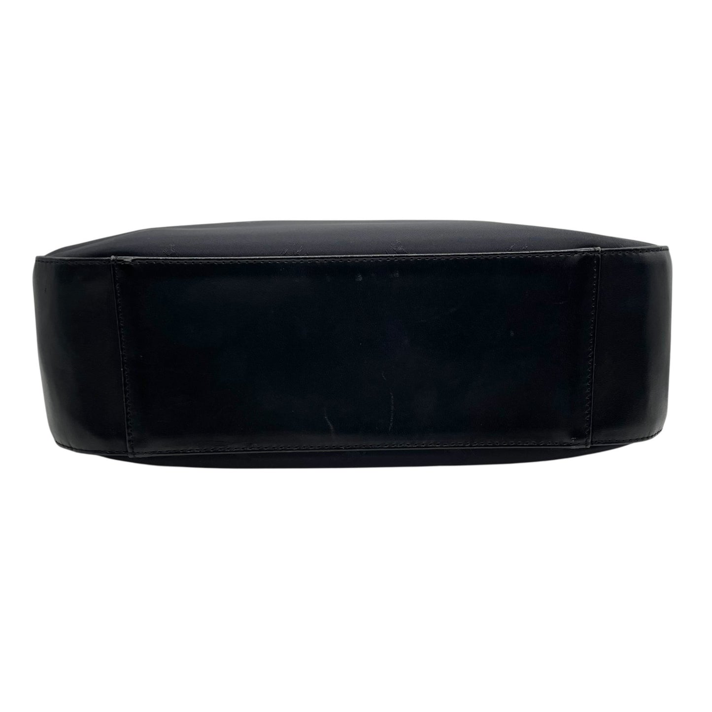 美品 BURBERRY バーバリー ショルダーバッグ ワンショルダー ハンドバッグ 黒 ブラック ナイロン レザー シルバー金具 シャドーホース エクエストリアン・ナイト 肩掛け レディース D4