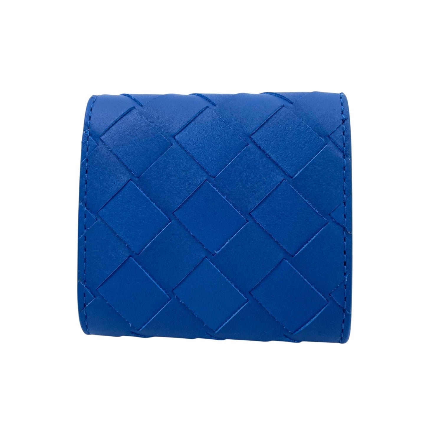 【新品同様】 BOTTEGA VENETA ボッテガヴェネタ マキシイントレチャート コインケース（小銭入れ） レザー ブルー 保存箱付き 正規品 ユニセックス M5