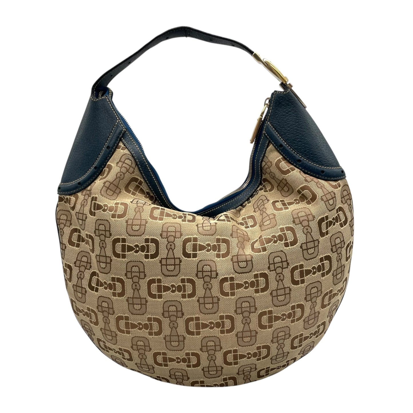 GUCCI グッチ ホースビット柄 ショルダーバッグ ワンショルダー ハンドバッグ キャンバス ブラウン ゴールド金具 Y2K C3