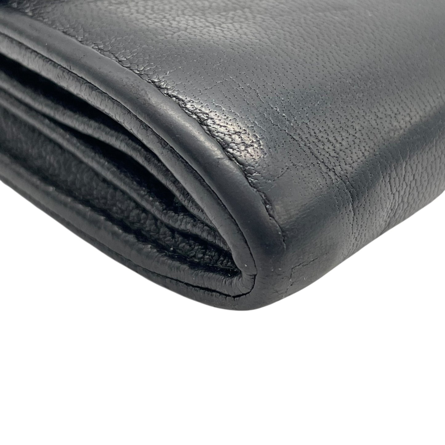 CHANEL シャネル ココマーク ラッキーフラワー クローバー 二つ折り 長財布 レザー 黒 ブラック フラワープリント レディース ヴィンテージ W5