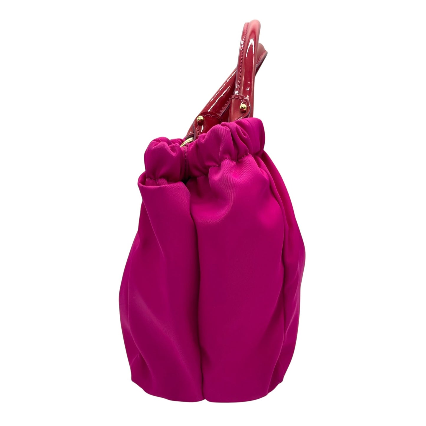 極美品 希少 Salvatore Ferragamo フェラガモ ヴァラリボン 2WAY ショルダー ピンク レッド ナイロン パテント ハンドバッグ クロスボディ ゴールド金具 レディース K1