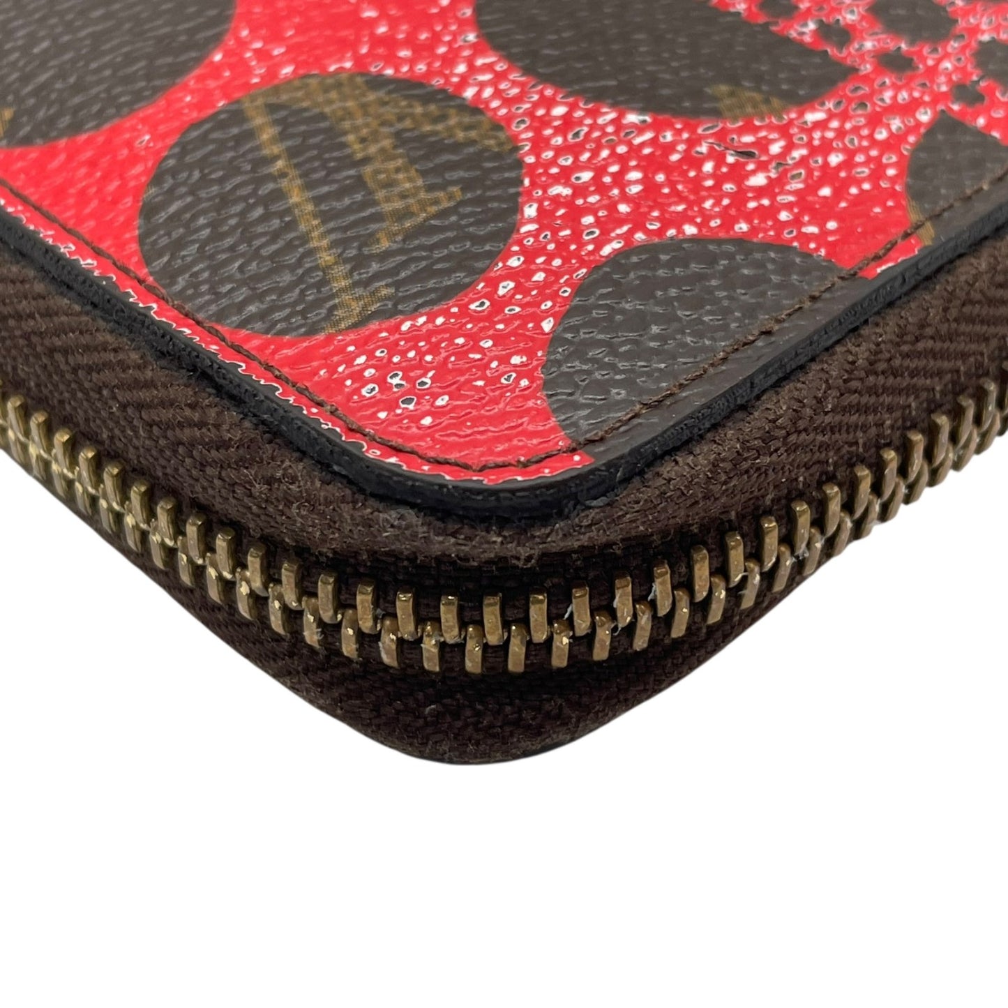 廃盤品 希少 LOUIS VUITTON ルイヴィトン ジッピーウォレット 草間彌生 パンプキンドット モノグラム ブラウン ルージュ 長財布 ラウンドファスナー 限定 廃盤 M60450 レディース w5