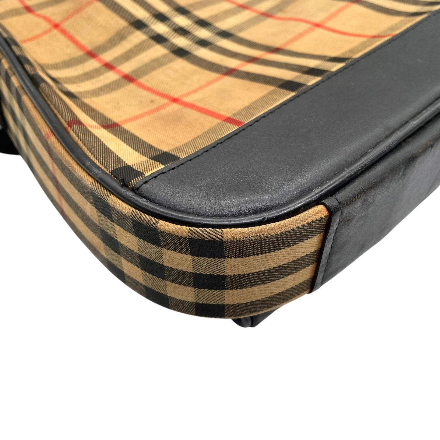 BURBERRY バーバリー ガーメントバッグ ノバチェック トラベルバッグ ベージュ ブラック キャンバス レザー ゴールド金具 ヴィンテージ メンズ X