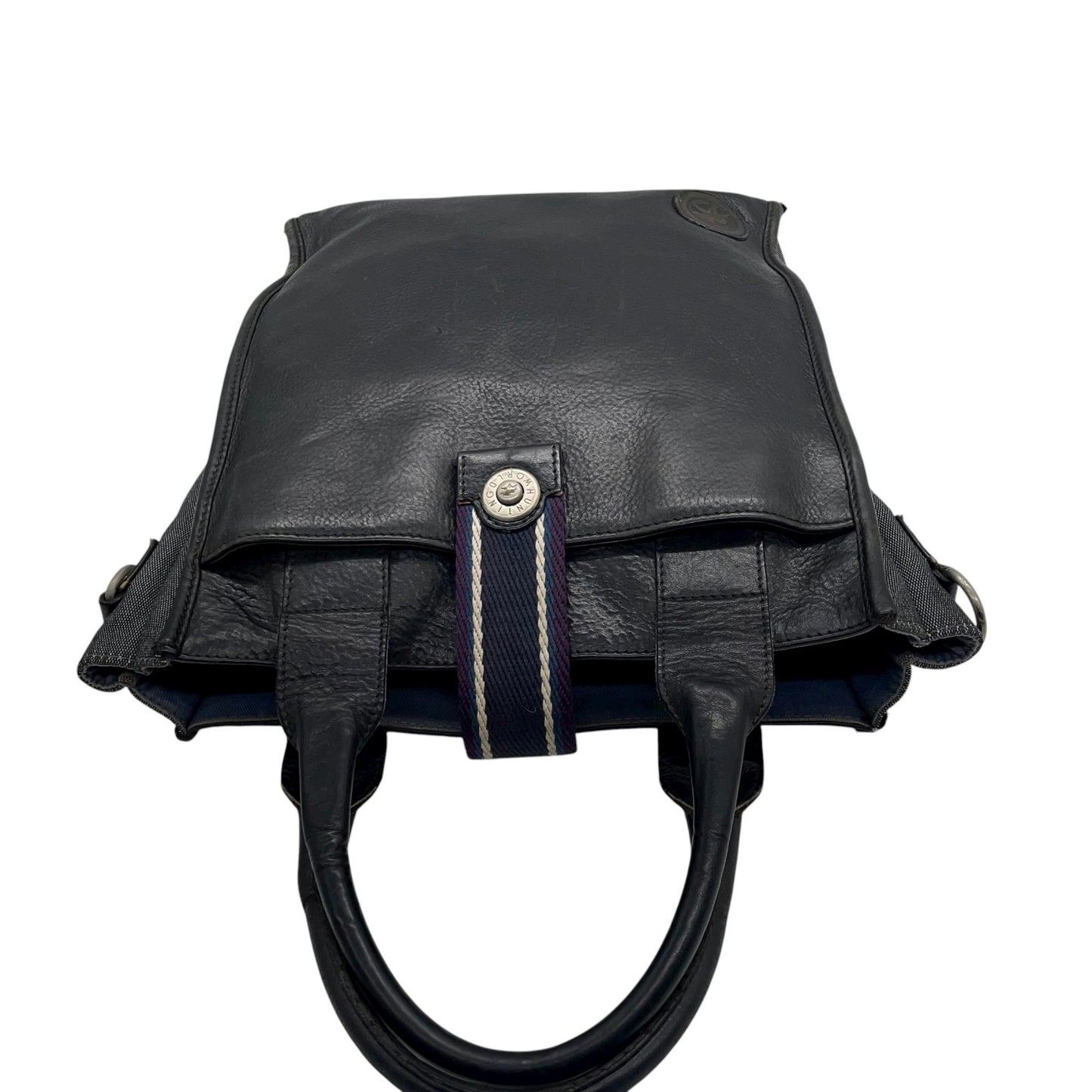 ハンティングワールド HUNTING WORLD トートバッグ ハンドバッグ レザー×キャンバス 黒 ブラック メンズ S68