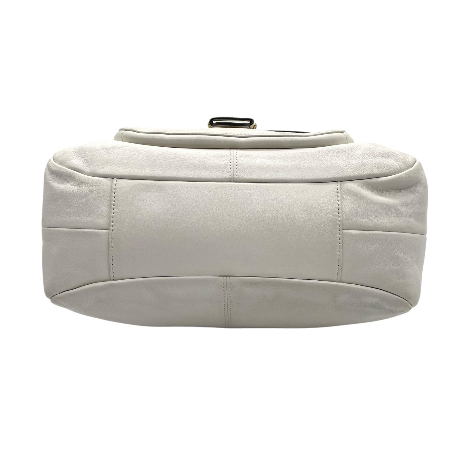 コーチ COACH ショルダーバッグ ワンショルダー レザー 白 ホワイト バックルデザイン 金金具 ゴールド金具 レディース T3