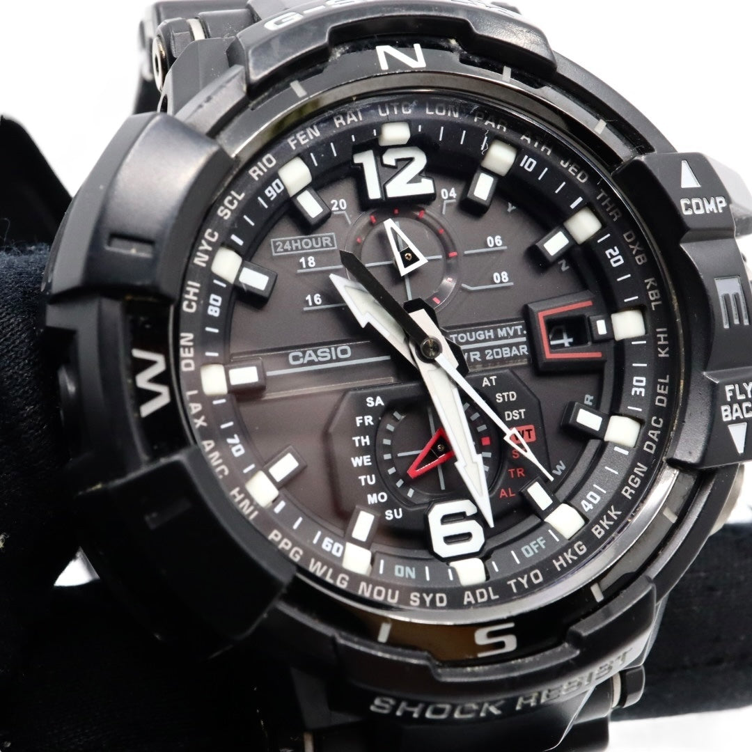 美品　カシオ　G-SHOCK　腕時計　グラビティマスター　ブラック　アナログソーラー　電波ソーラー　タフソーラー　マスターオブG　メンズ　GW-A1100-1A3JF　5311　CASIO　ジーショック G4