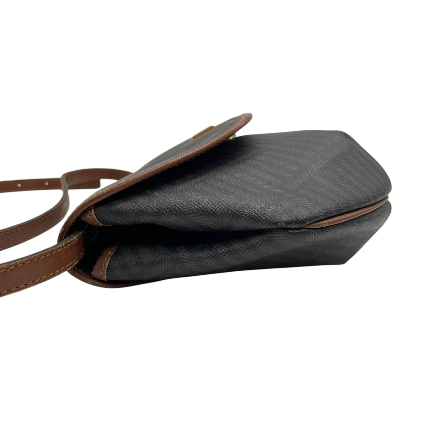 ジバンシィ GIVENCHY ジバンシー ショルダーバッグ モノグラム柄 フラップ ブラウン 茶色 ブラック 黒 ロゴプレート ヴィンテージ A3