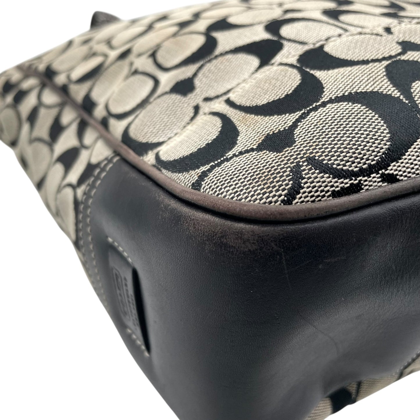 コーチ COACH シグネチャー トートバッグ ブラック 黒 ベージュ ジャガード キャンバス レザー 7069 T4