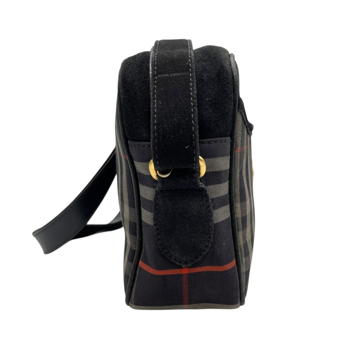 バーバリーズ Burberrys ノバチェック ショルダーバッグ ネイビー 紺 ゴールド金具 ヴィンテージ ロゴエンブレム B3