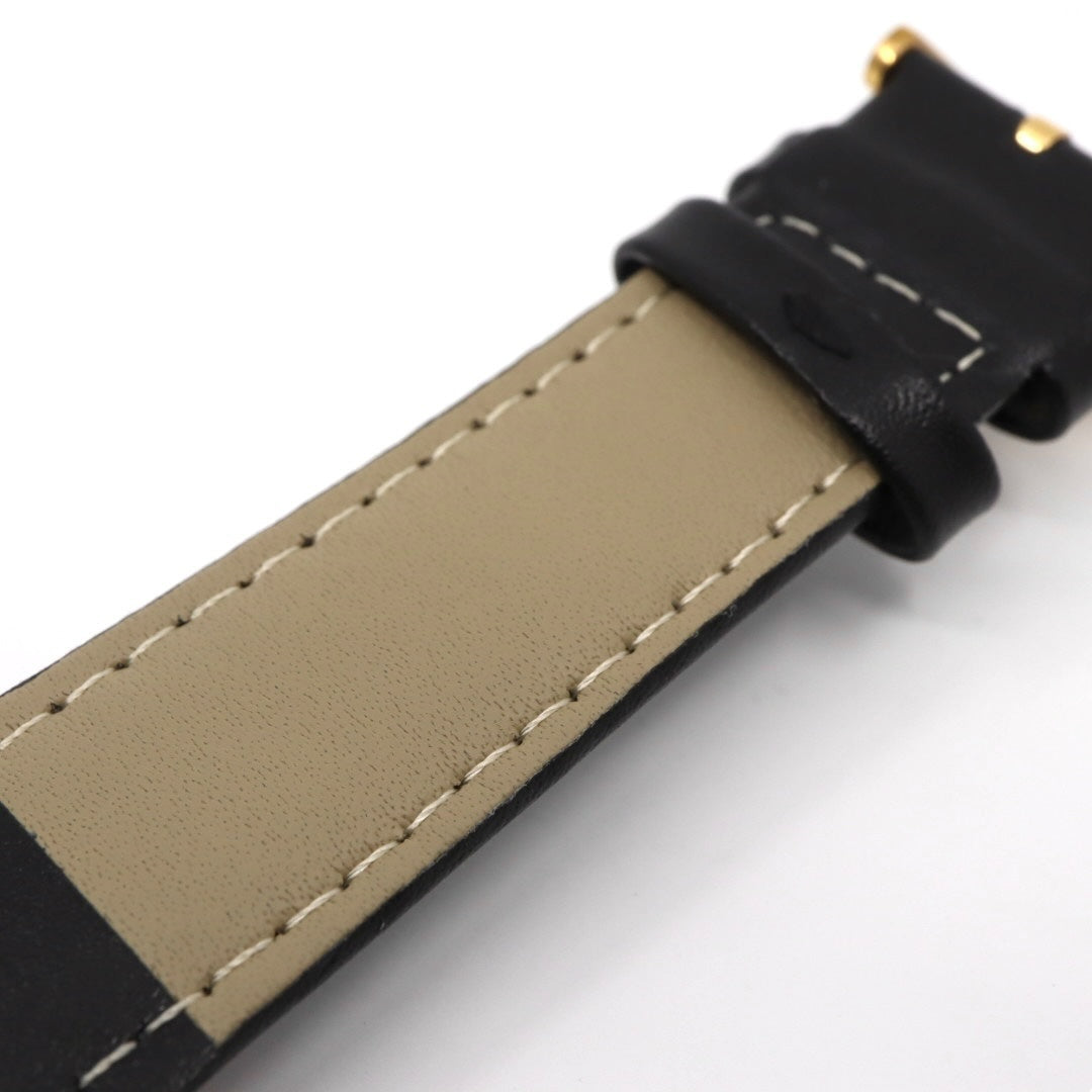 極美品 電池交換済 スワロフスキー 腕時計 5045371 レディース クオーツ ゴールド ブラックレザーベルト クリスタル アナログ ドレスウォッチ エレガント ラグジュアリー スワンロゴ スイス製 クリーニング済み G3