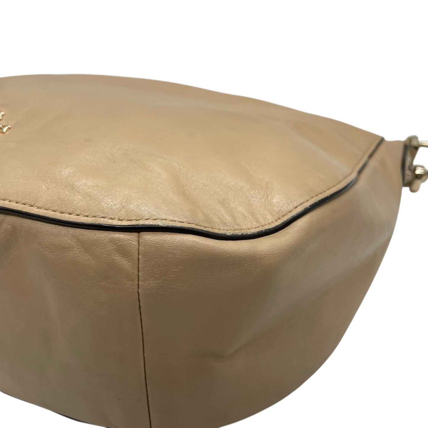 COACH コーチ チェルシー ワンショルダーバッグ ハンドバッグ ピンクベージュ レザー ゴールド金具 ホーボー 肩掛け可 ロゴ レディース T4