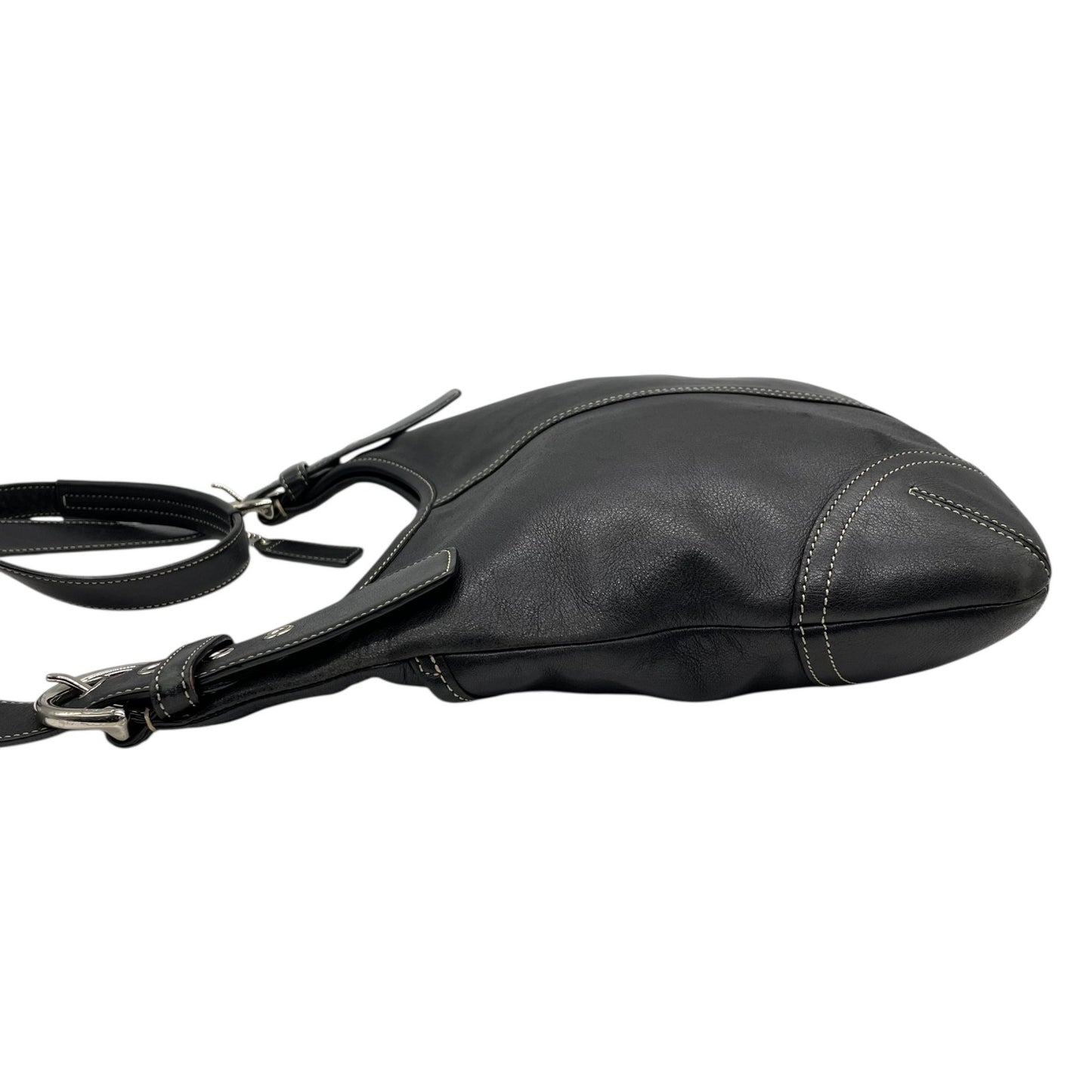 コーチ COACH ショルダーバッグ 9549 レザー 黒 ブラック シルバー金具 ホワイトステッチ 肩掛け 通勤 通学 E5