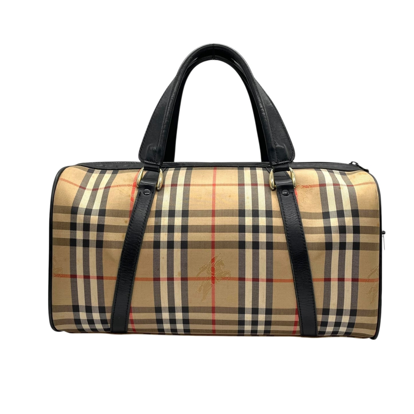 BURBERRY バーバリー ボストンバッグ キャンバス/レザー ベージュ【中古】 レディース