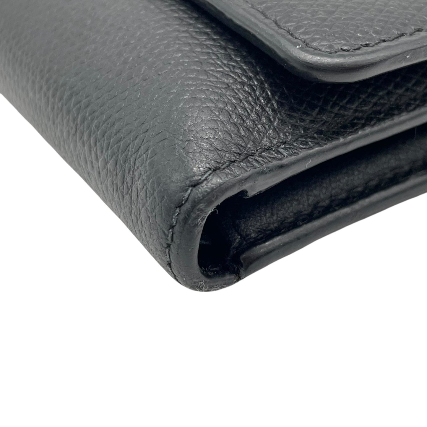 【美品】Christian Dior クリスチャンディオール モンテーニュ ロータス 三つ折り財布 コンパクトウォレット ブラック レザー CDロゴ ゴールド金具 レディース W3