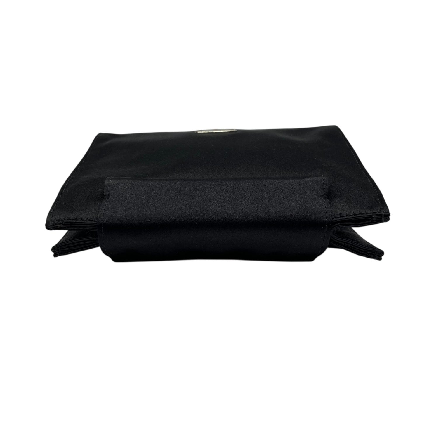 【未使用級】PRADA プラダ ポーチ アクセサリーポーチ ミニクラッチ ナイロン ブラック 三角ロゴ トライアングルロゴ ギャランティカード付き レディース C3