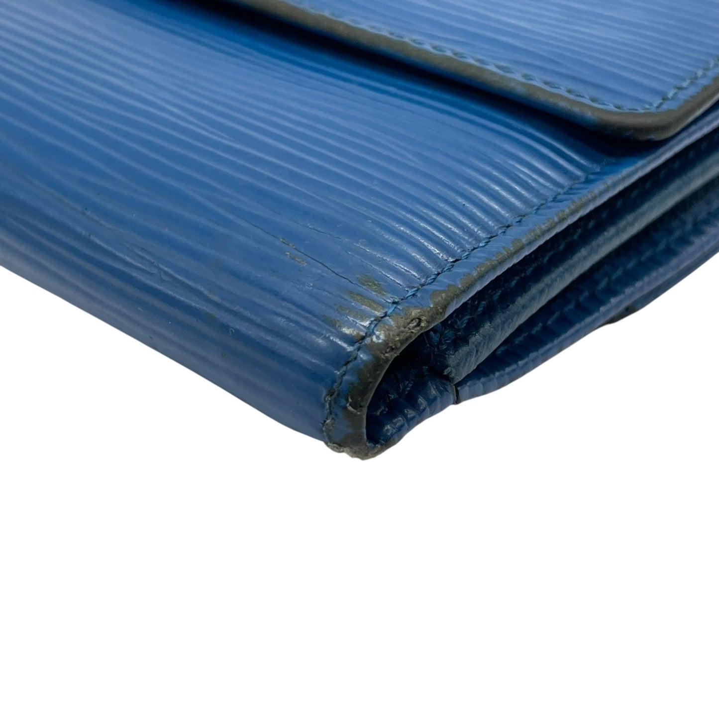 LOUIS VUITTON ルイヴィトン 三つ折り財布 エピ ポルトモネ ビエ カルト クレディ M63485 青 ブルー レザー M4