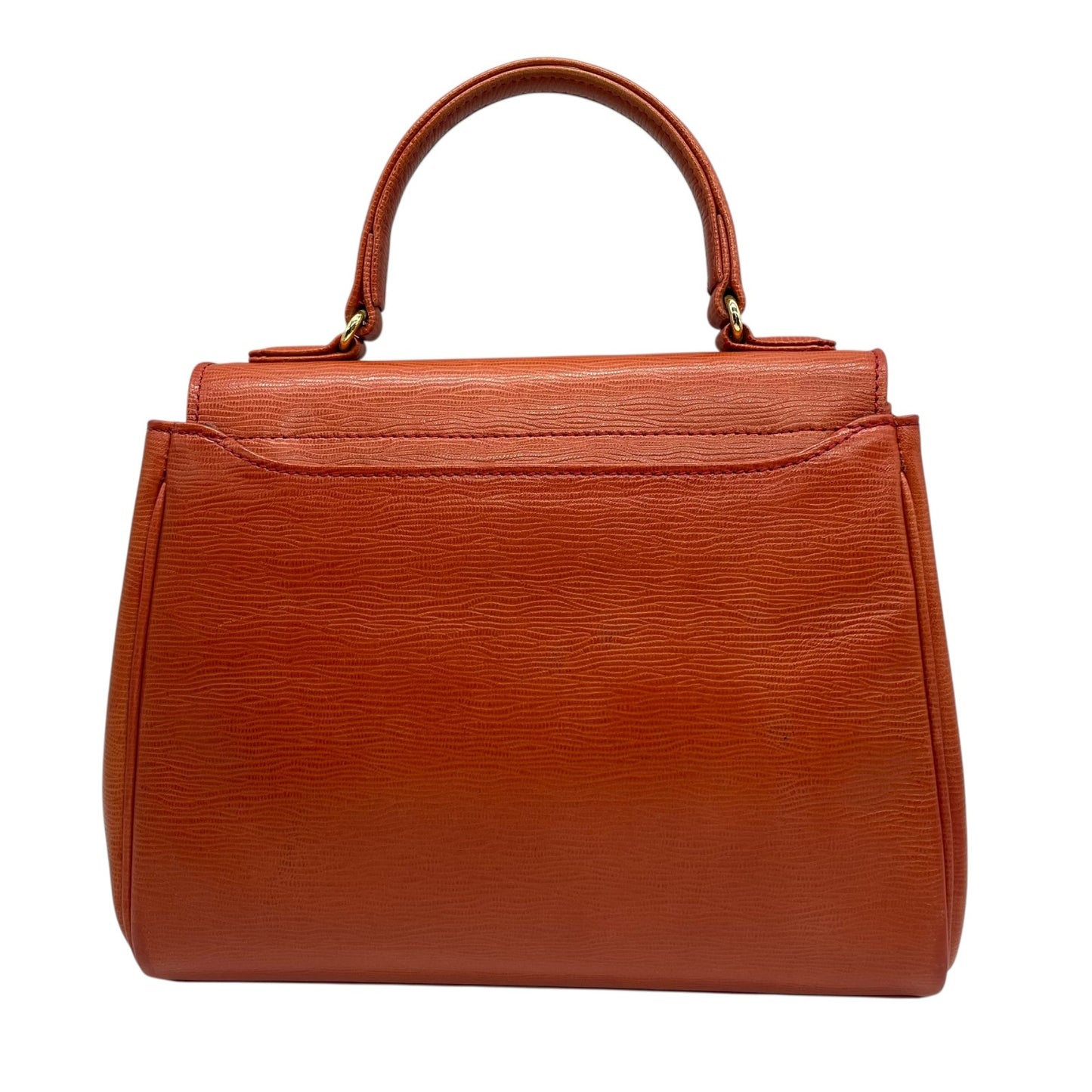 Excellent Authentic Gianni Versace 2WAY Handbag Shoulder Bag Leather Brown Orange Gold Hardware Crossbody Ladies