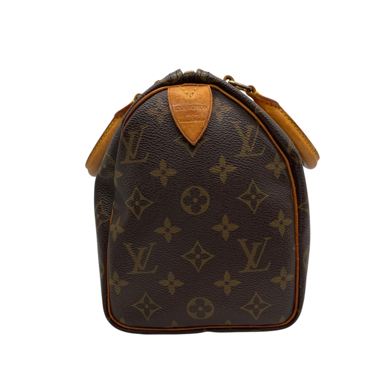 Authentic Louis Vuitton Speedy 25 Monogram Mini Boston Bag Brown Leather M41109