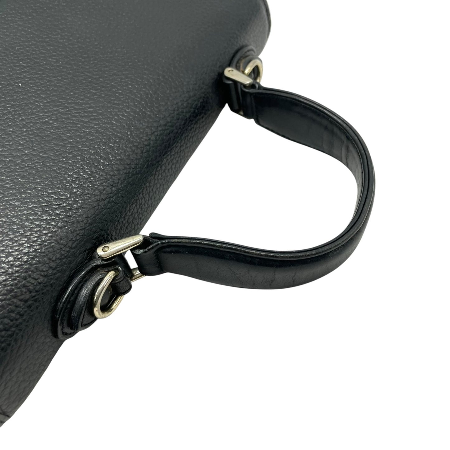 美品 BURBERRYS バーバリーズ フォーマル 2WAY ハンドバッグ ショルダーバッグ シボ革 レザー ブラック シルバー金具 ノバチェック シャドーホース ヴィンテージ C5