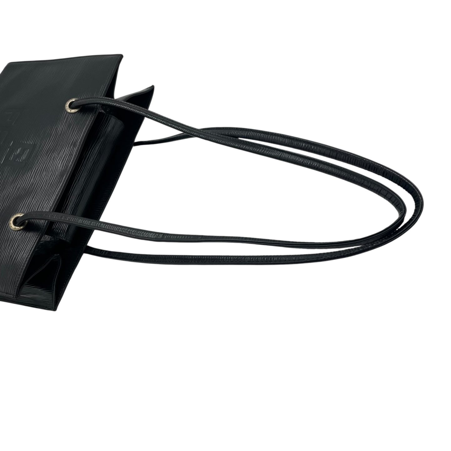 FENDI フェンディ トートバッグ ショルダーバッグ ワンショルダー 黒 ブラック エピレザー ロゴ型押し シルバー金具 FFロゴ 大容量 ヴィンテージ オールド C