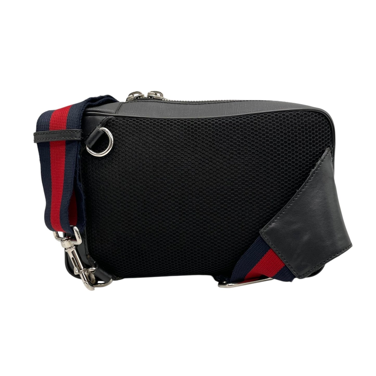 GUCCI グッチ GGスプリーム ボディバッグ ショルダーバッグ ウエストバッグ 黒 ブラック ネイビー PVC レザー GG柄 シルバー金具 478325 メンズ Z1