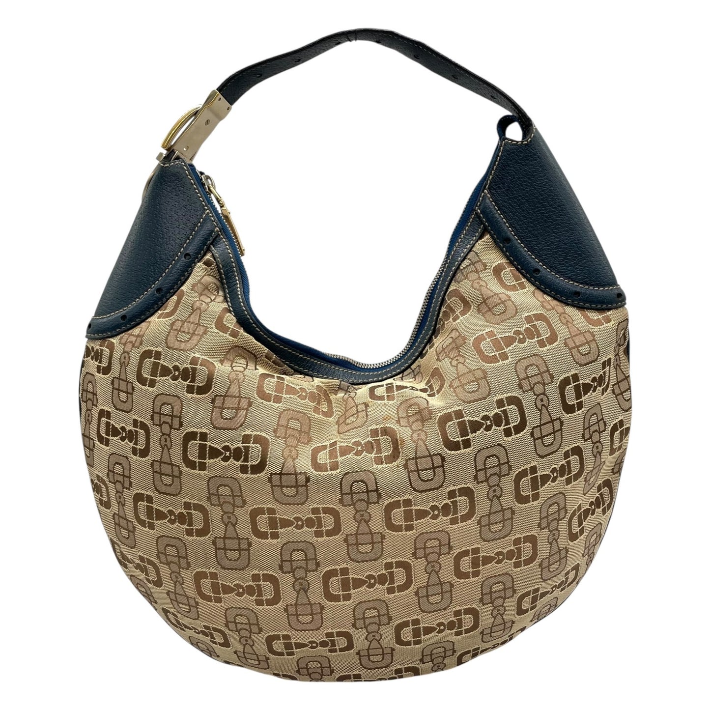 GUCCI グッチ ホースビット柄 ショルダーバッグ ワンショルダー ハンドバッグ キャンバス ブラウン ゴールド金具 Y2K C3