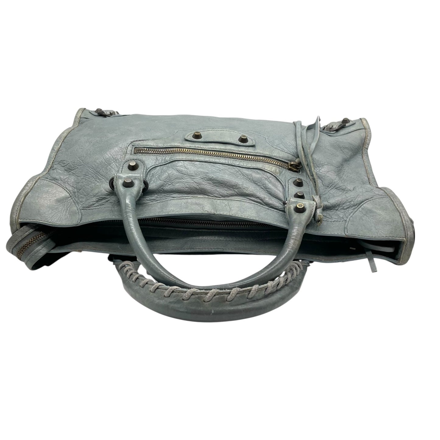 バレンシアガ BALENCIAGA ザ・シティ The City ハンドバッグ 2WAY ショルダーバッグ グレー レザー ヴィンテージ C7