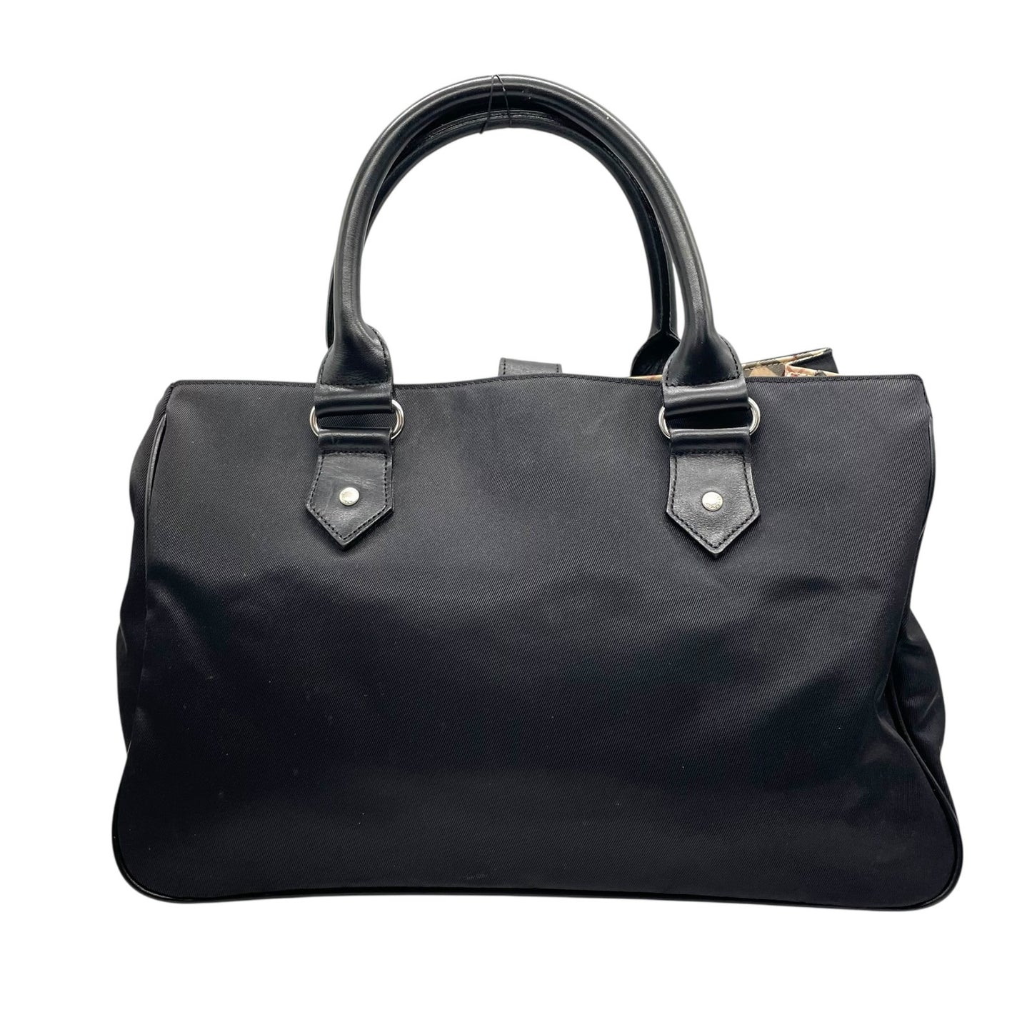 BURBERRY BLUE LABEL バーバリーブルーレーベル トートバッグ ブラック ナイロン 内装ノバチェック A4収納可 ハンドバッグ ロゴ シンプル 通勤通学にも最適 B5