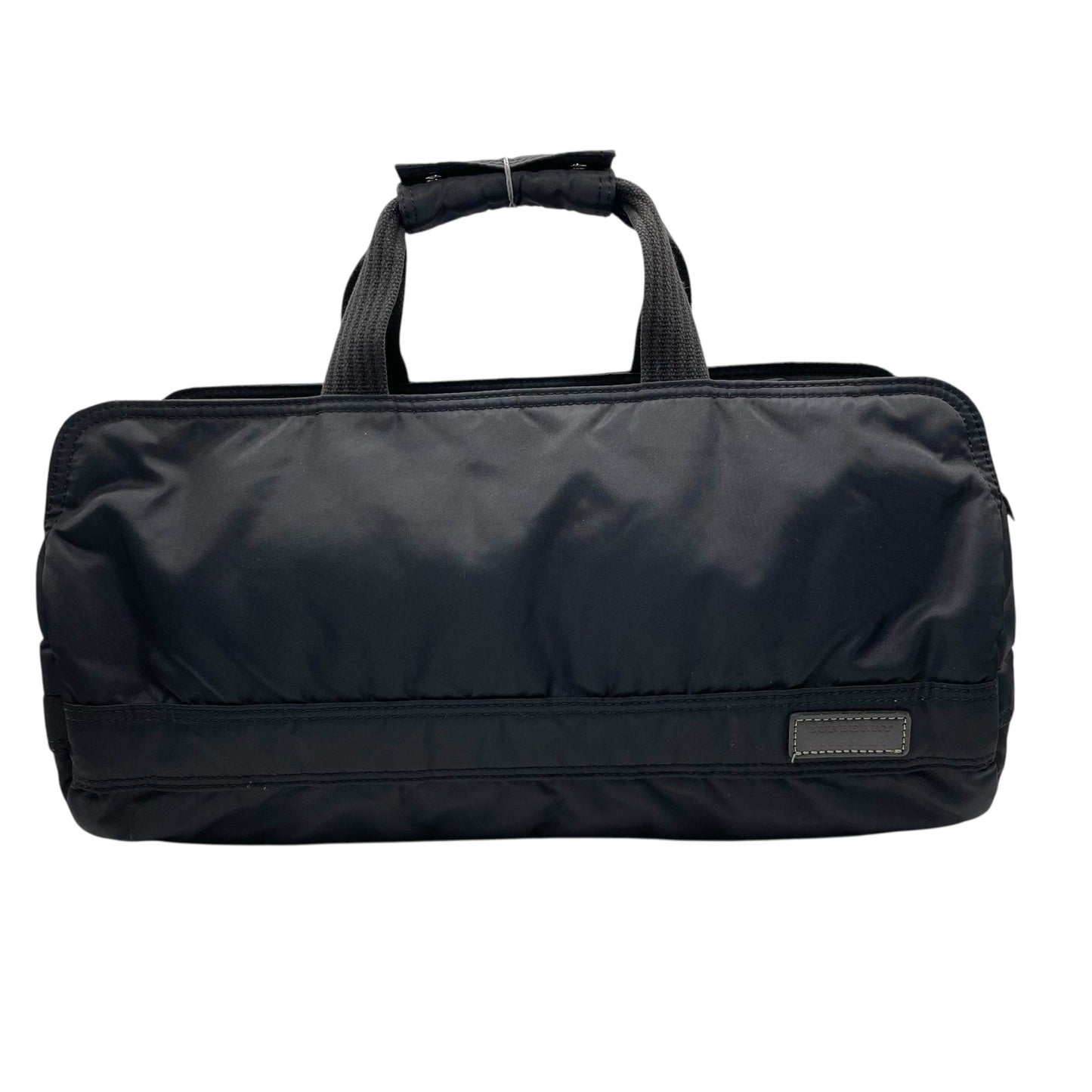 BURBERRY BLUE LABEL バーバリーブルーレーベル 2way ボストンバッグ ショルダーバッグ 斜め掛け可 黒 ブラック ナイロン シルバー金具 ロゴ メンズ レディース S2