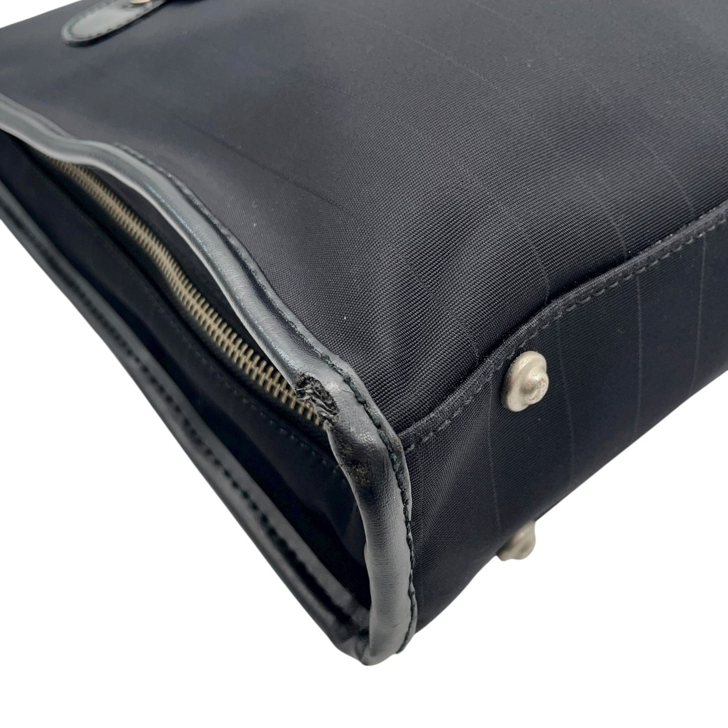 ポールスミス Paul Smith ビジネスバッグ ブリーフケース ナイロン×レザー 黒 ブラック マルチストライプ メンズ S14