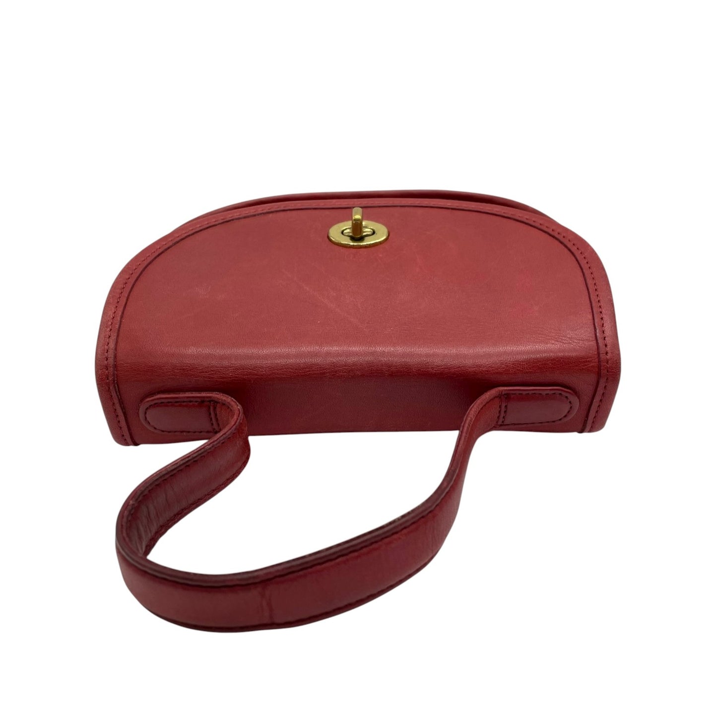 希少 COACH コーチ ショルダーバッグ ターンロック レザー 2WAY ハンドバッグ レッド 赤 S90 オールドコーチ グラブタンレザー vintage