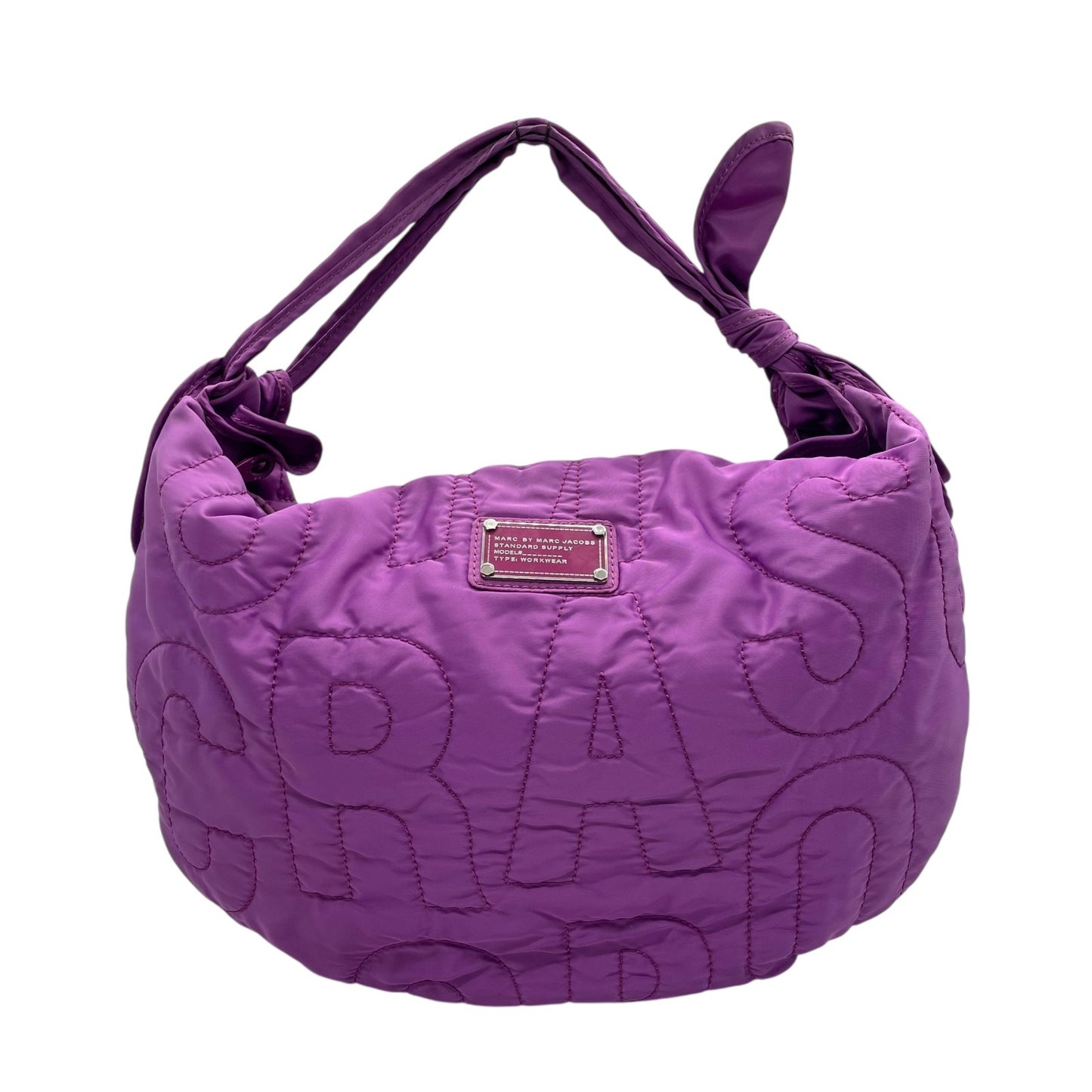 美品 マークバイマークジェイコブス MARC BY MARC JACOBS ナイロン キルティング ショルダーバッグ ハンドバッグ ワンショルダー 紫 パープル T4