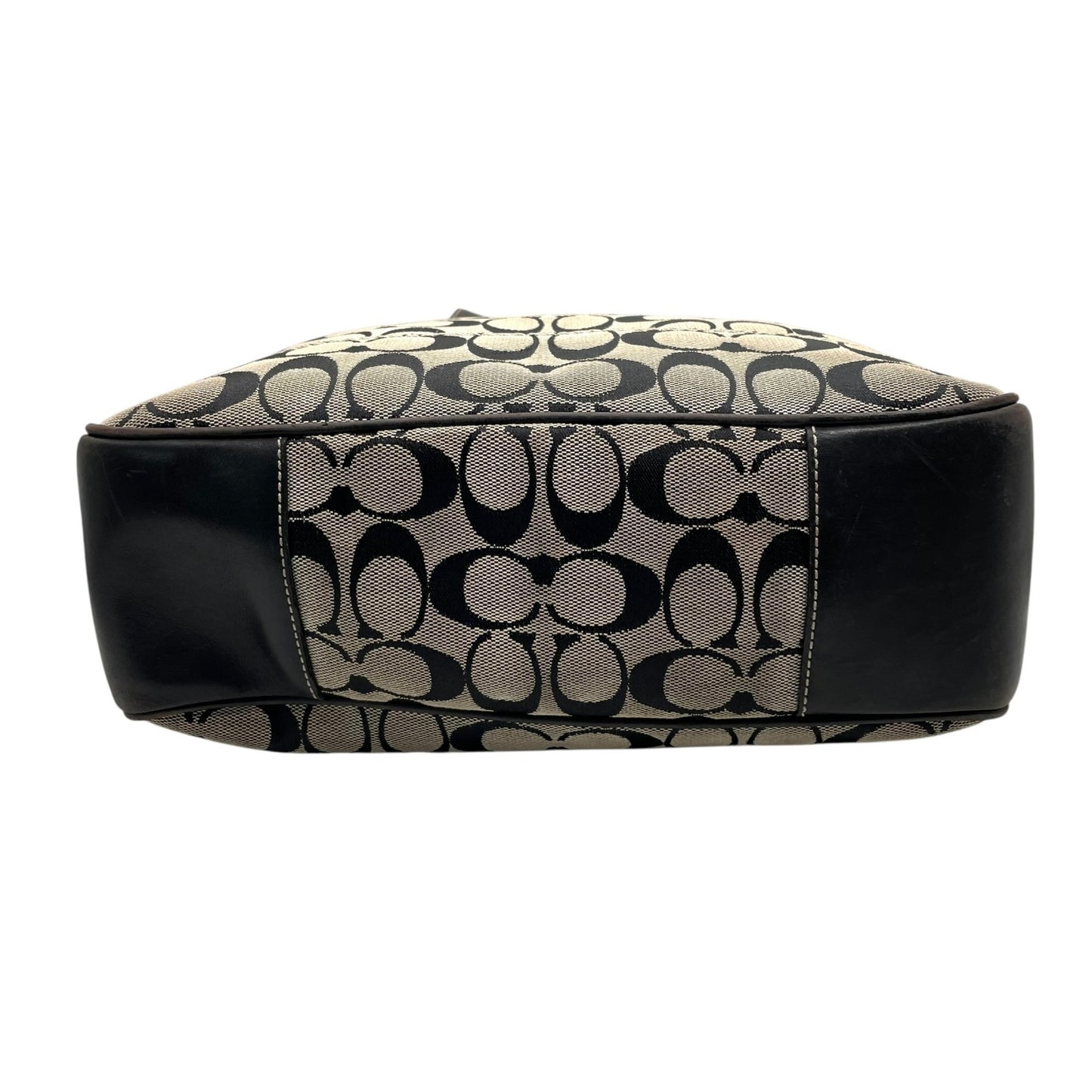 コーチ COACH シグネチャー トートバッグ ブラック 黒 ベージュ ジャガード キャンバス レザー 7069 T4