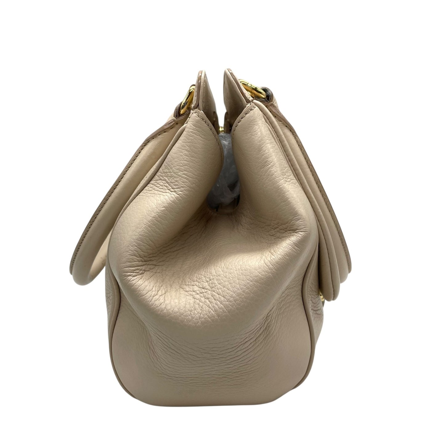 ドルチェ＆ガッバーナ Dolce&Gabbana ハンドバッグ SICILY シシリー ピンクベージュ レザー 肩掛け可 ゴールド金具 メダルタグ D&G ドルガバ ギャランティカード付き レディース D