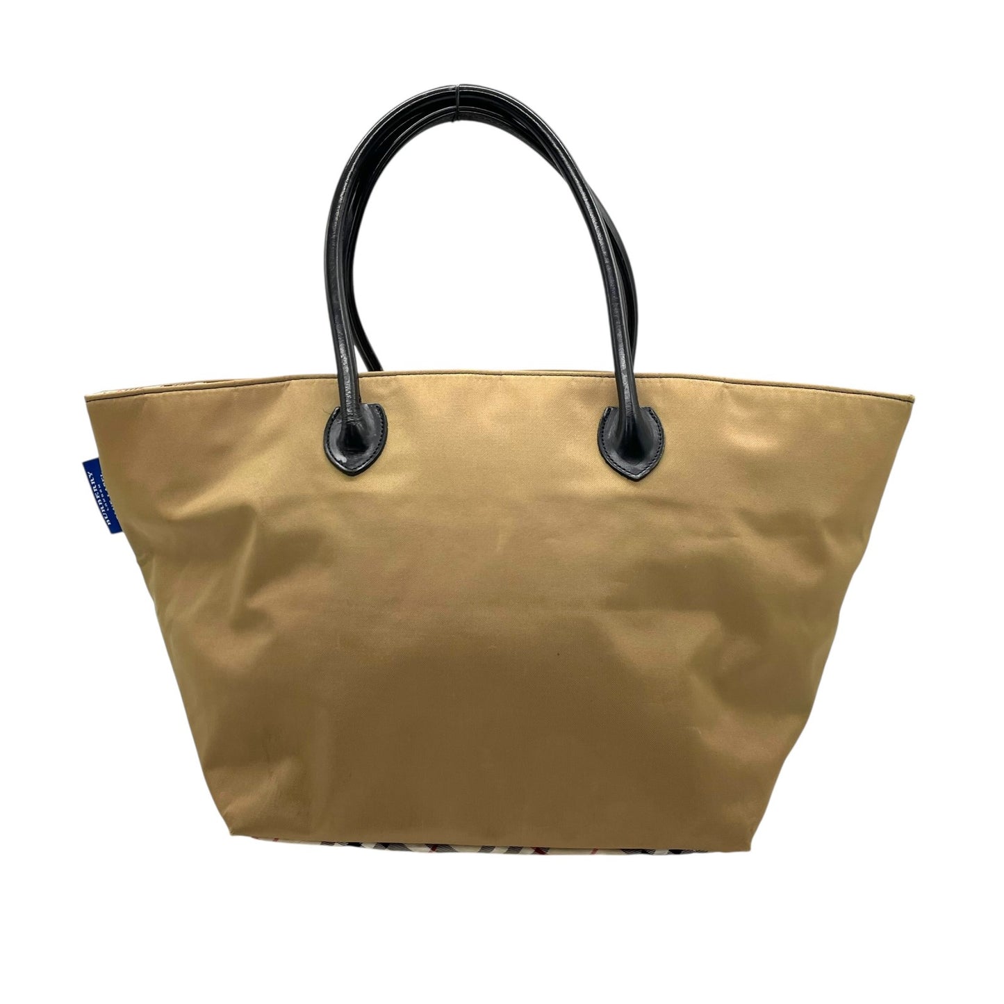 バーバリーブルーレーベル BURBERRY BLUE LABEL ハンドバッグ トートバッグ カーキベージュ ナイロン レザー ノバチェック ファスナー開閉 手提げ レディース Z3