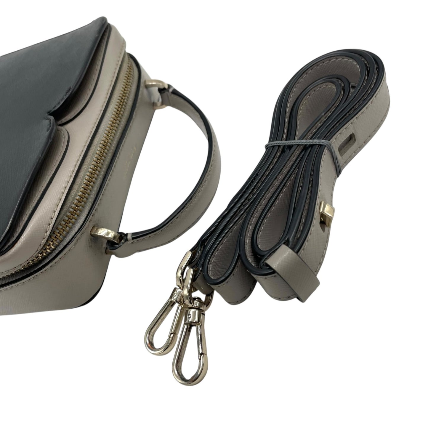 ケイトスペード kate spade ニコラ 2WAY ハンドバッグ ショルダーバッグ ミニバッグ 黒 ブラック グレー レザー シルバー金具 クロスボディ 斜め掛け可 カメラバッグ レディース S30