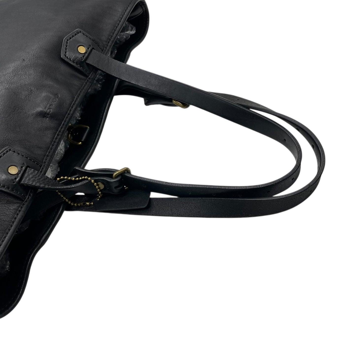 コーチ COACH トートバッグ 黒 ブラック レザー シンプルデザイン A4対応 肩掛け ショルダー 71329 チャーム付き U11