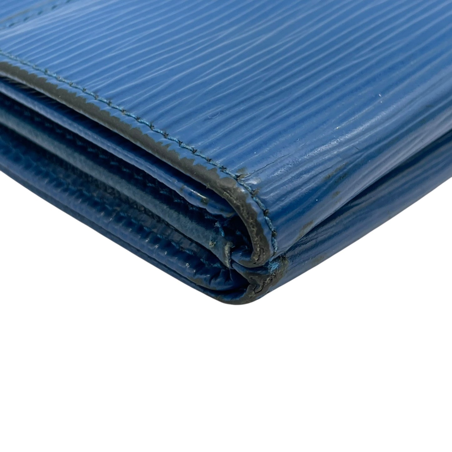 LOUIS VUITTON ルイヴィトン 三つ折り財布 エピ ポルトモネ ビエ カルト クレディ M63485 青 ブルー レザー M4